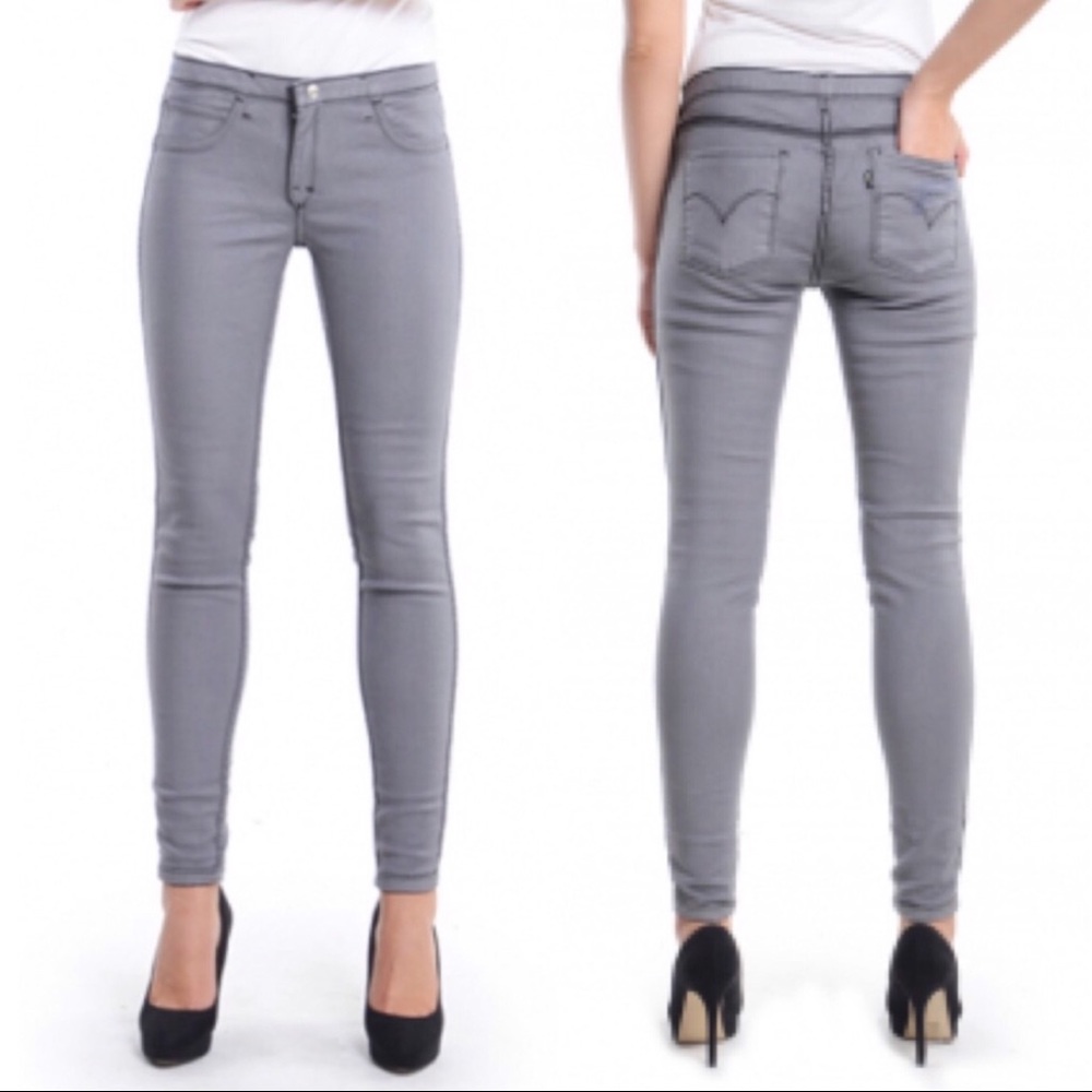 Levi’s Reversible Gray Patterned Skinny Jeans 25 - image 3